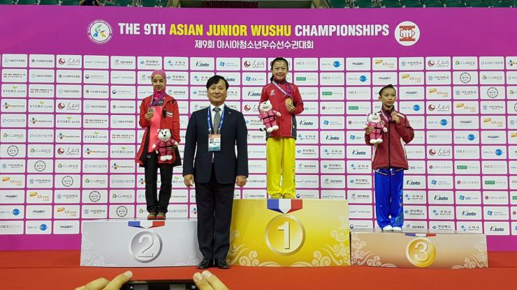 An ecstatic Berlynn Ng on the podium
