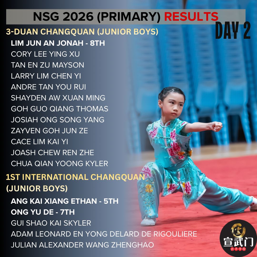 National School Games Wushu 2026 (Primary) Day 2 Results