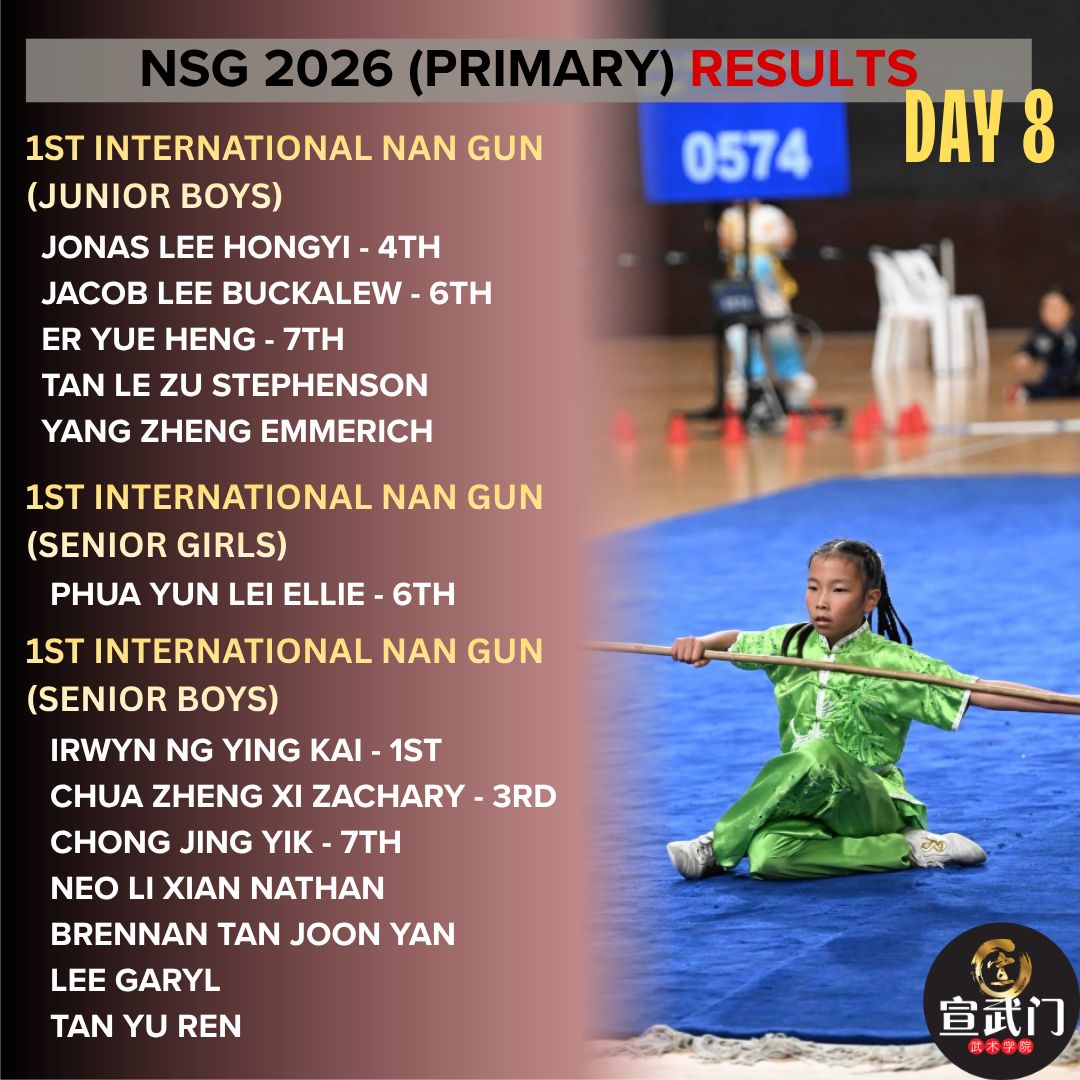 National School Games Wushu 2026 (Primary) Day 8 Results