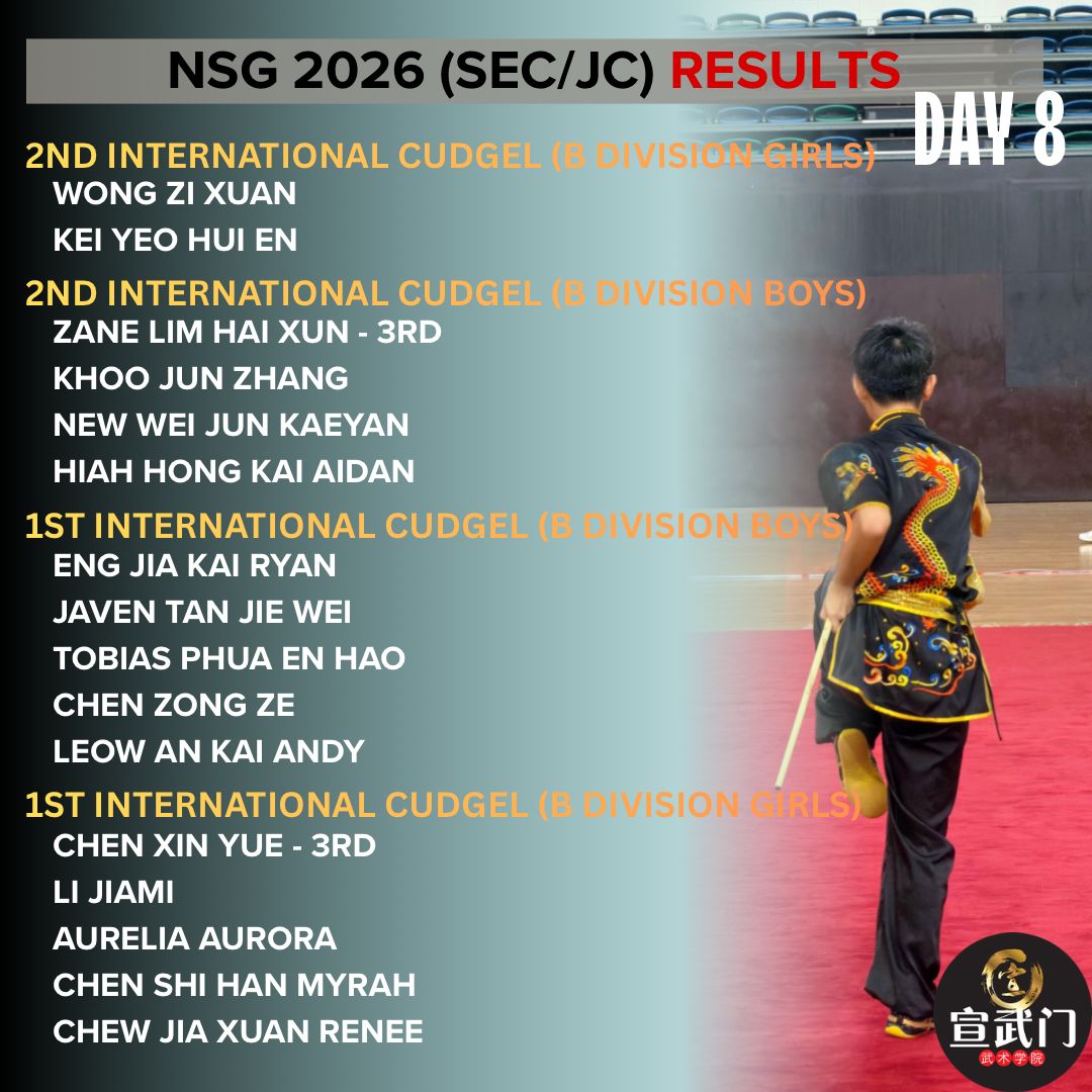 National School Games Wushu 2026 (Sec/JC/CI) Day 8 Results