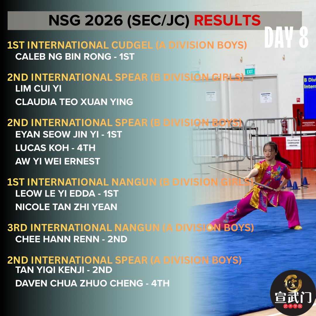 National School Games Wushu 2026 (Sec/JC/CI) Day 8 Results