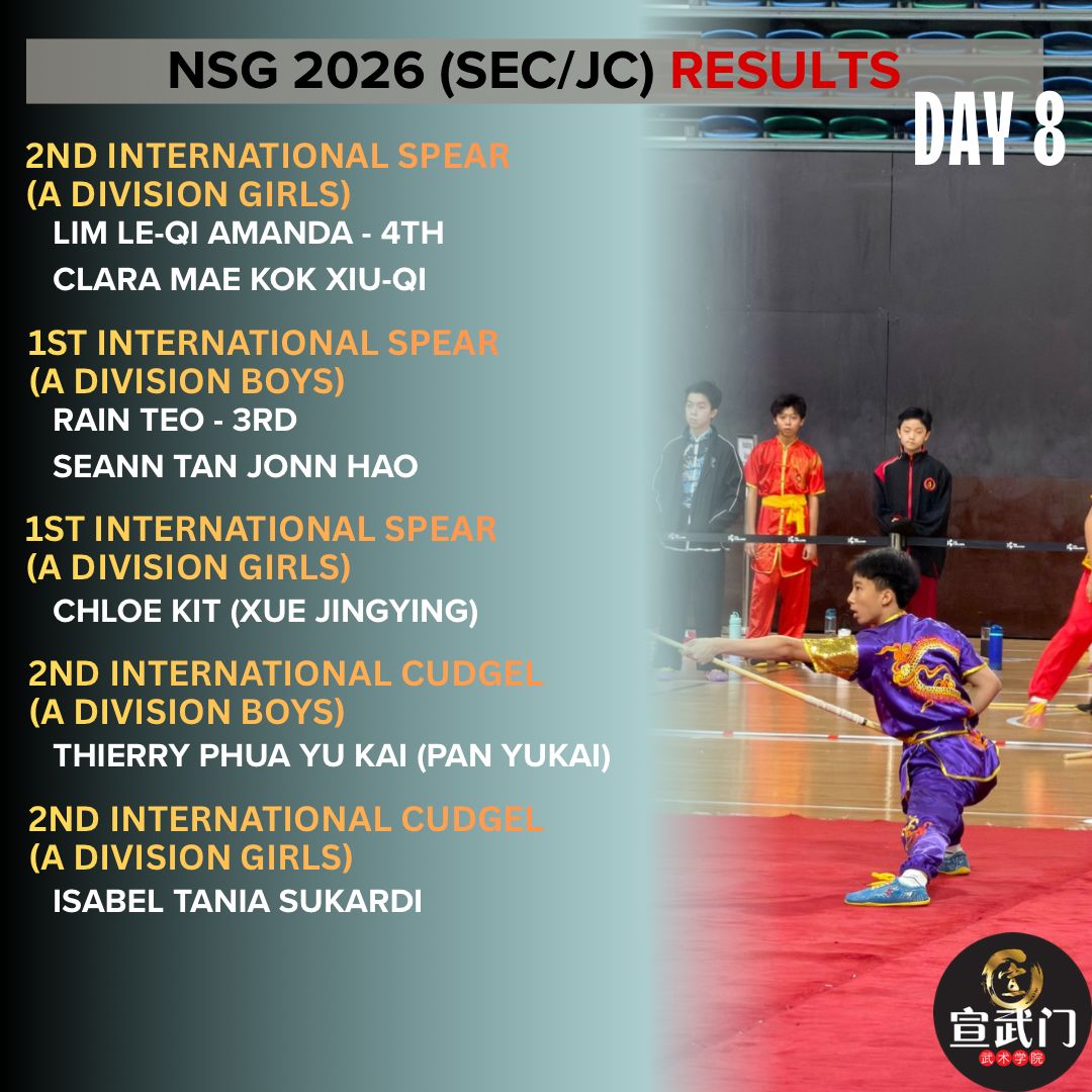 National School Games Wushu 2026 (Sec/JC/CI) Day 8 Results