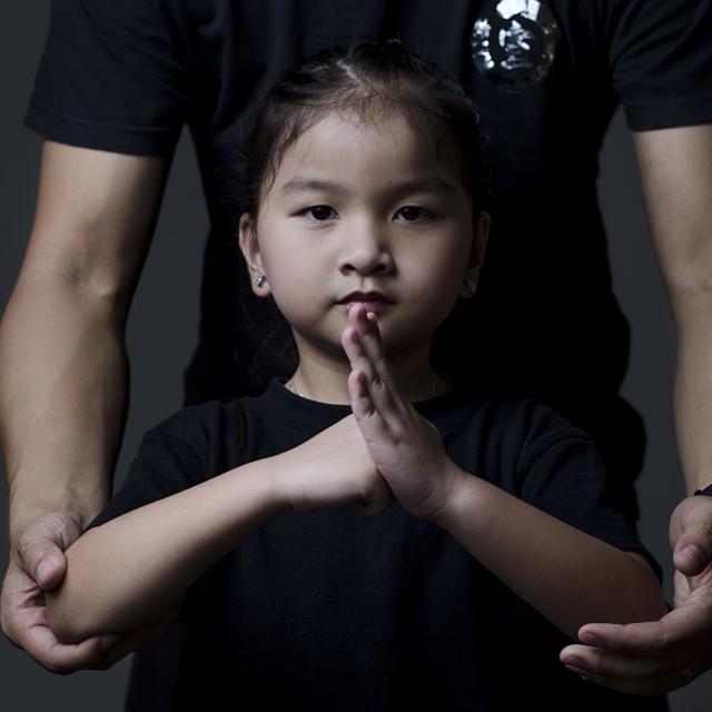 Wushu girl fist and palm