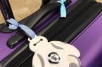 A really cute luggage with a Xuan Sports sticker