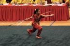 Yin Shuen in the optional spear event - 15th Hong Kong Wushu International Championship