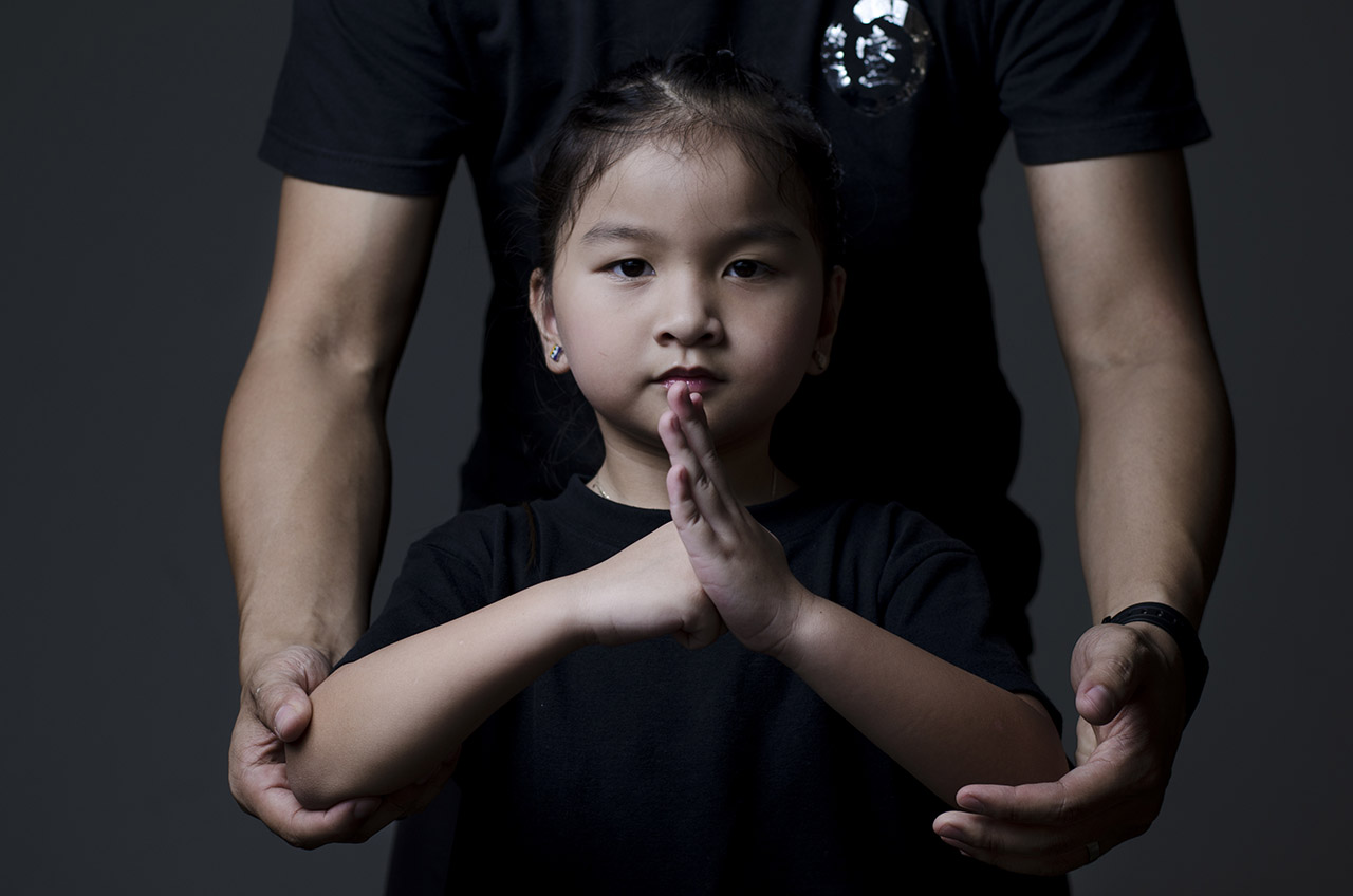 Wushu girl fist and palm